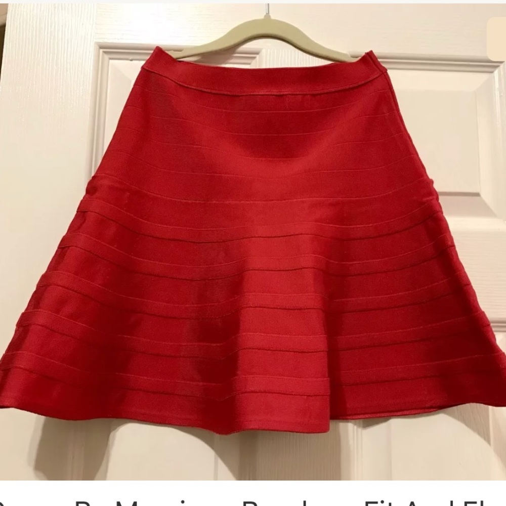 Marciano Fit and Flare Bandage Skirt Red S